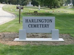 Harlington Cemetery sign
