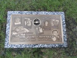 customized lawn-level memorial with engraved photos