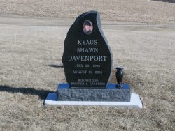 Customized upright memorial with photo