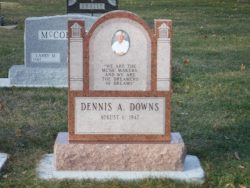 Customized upright memorial with picture and quote