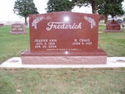Customized red memorial with crosses engraved