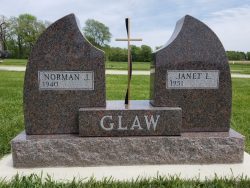 Customized memorial with cross for couple