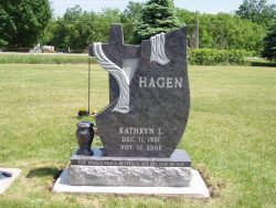 customized upright memorial with cross