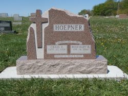 Customized upright memorial with cross