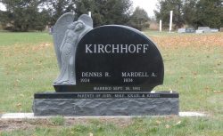 Customized upright memorial with angel