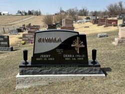 Customized upright memorial with bronze accents