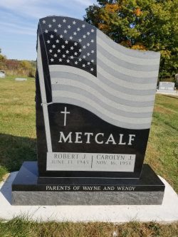 Customized U.S. flag upright memorial