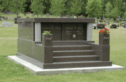 customized mausoleum with steps