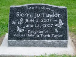 Customized memorial with engraved butterflies